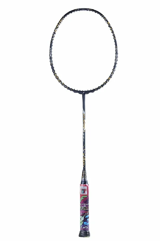 Flex Power Air Speed 11 (Mega Tension - 33LBS) Full Graphite Badminton Racquet with Full Racket Cover Black/Gold