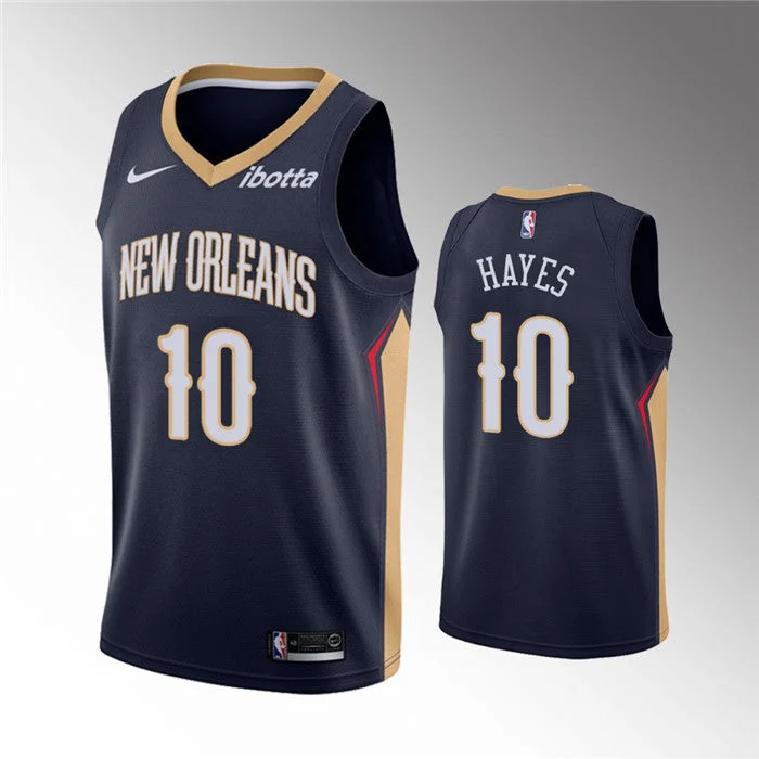 Men's New Orleans Pelicans #10 Jaxson Hayes Navy Icon Edition Stitched Basketball Jersey