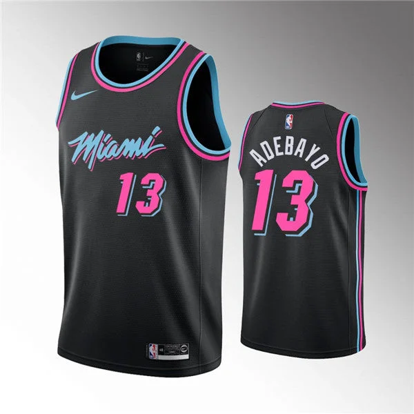 Men's Miami Heat #13 Bam Adebayo City Edition Black Stitched Basketball Jersey