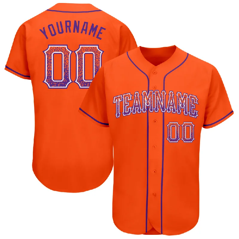 Custom Orange Purple-White Authentic Drift Fashion Baseball Jersey