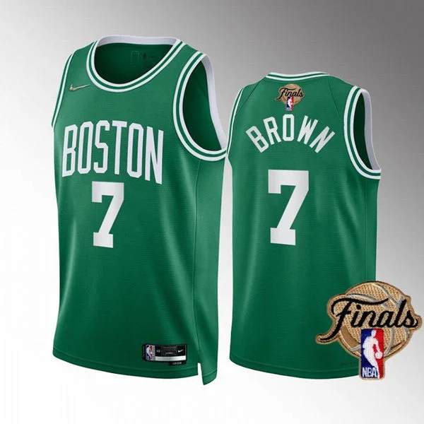 Men's Boston Celtics #7 Jaylen Brown Green 2022 Finals Stitched Basketball Jersey