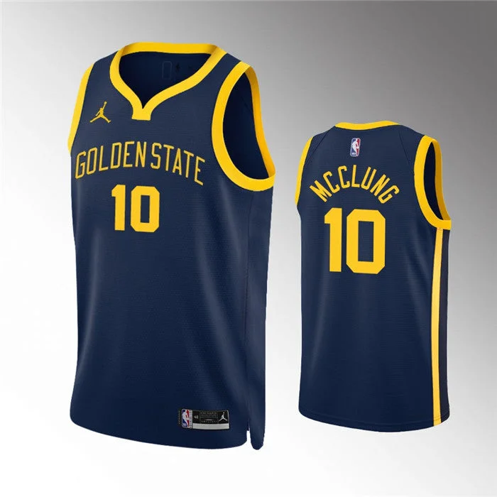 Men's Golden State Warriors #10 Mac McClung Navy Statement Edition Stitched Basketball Jersey