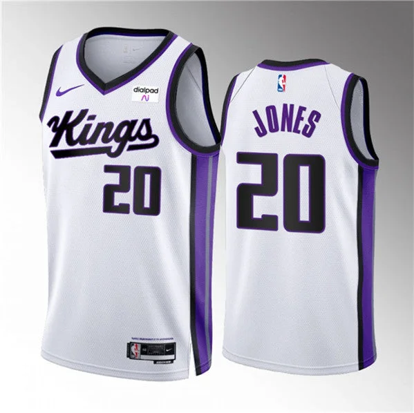 Men's Sacramento Kings #20 Colby Jones White 2023-24 Association Edition Swingman Stitched Basketball Jersey