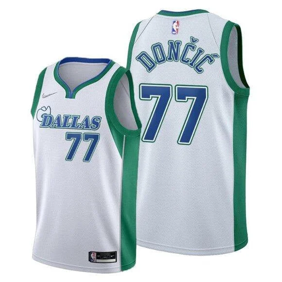 Men's Dallas Mavericks 2021/22 City Edition #77 Luka Doncic White Stitched Basketball Basketball Jersey