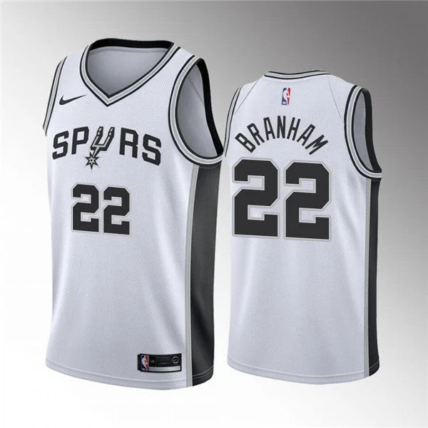 Men' San Antonio Spurs #22 Malaki Branham White Association Edition Stitched Basketball Jersey