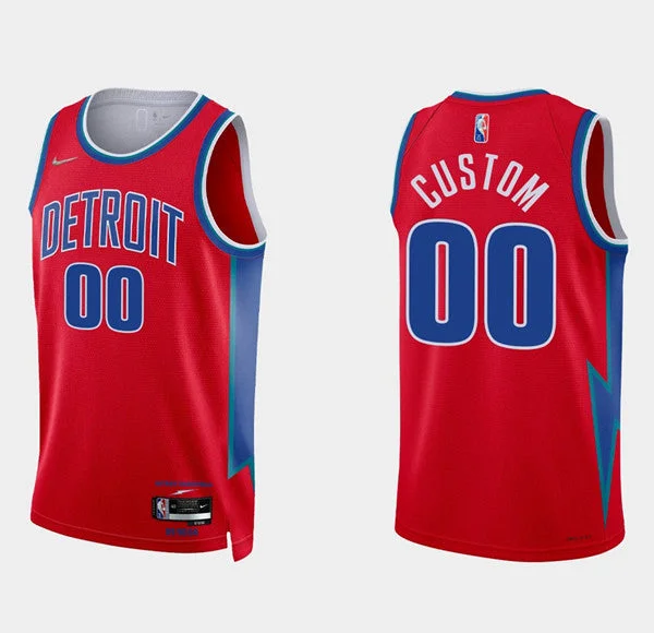 Men's Detroit Pistons Active Custom 75th Anniversary Red Stitched Basketball Basketball Jersey