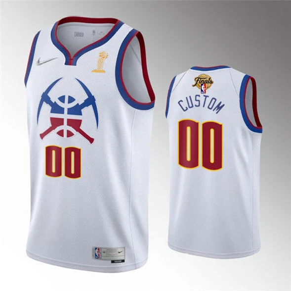 Men's Denver Nuggets Active Player Custom White 2023 Finals Earned Edition Stitched Basketball Basketball Jersey