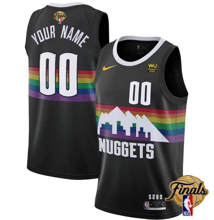 Men's Denver Nuggets Active Player Custom Black 2023 Finals City Edition Stitched Basketball Basketball Jersey