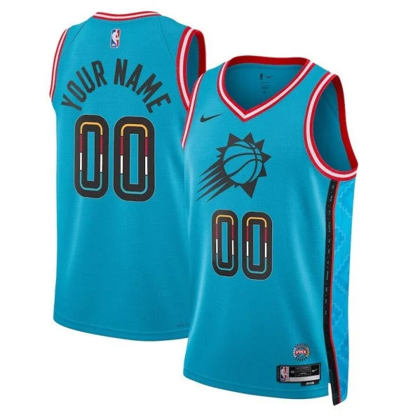 Men's Phoenix Suns Active Player Custom 2022-23 Blue City Edition Swingman Stitched Basketball Basketball Jersey