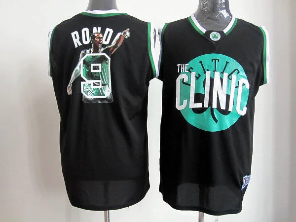 Celtics 9 Rondo Black Basketball Jerseys