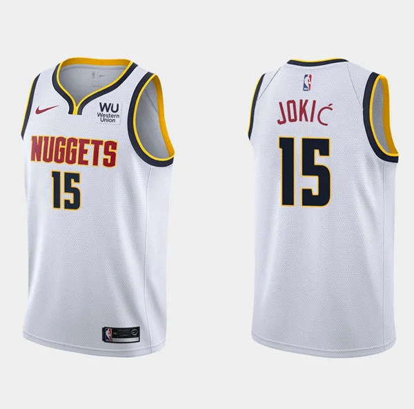 Men's Denver Nuggets Blue #15 Nikola Jokic Stitched Basketball Jersey