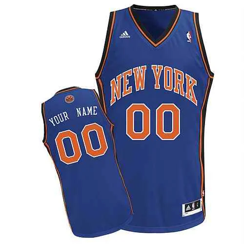 New York Knicks Custom Swingman blue Road Basketball Jersey