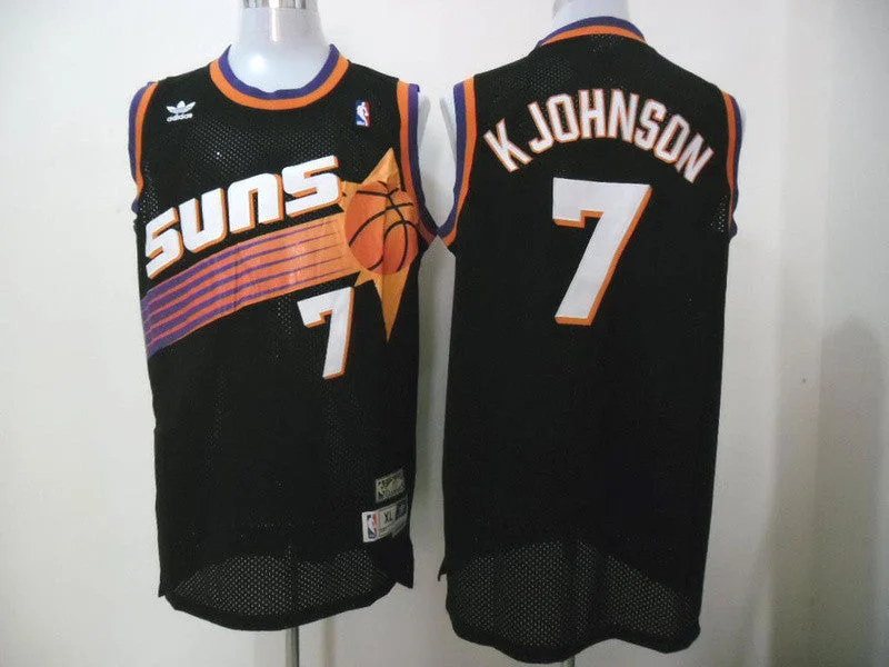 Suns 7 K.Johnson Black Basketball Jerseys