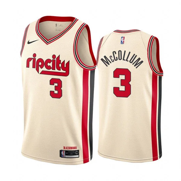 Men's Portland Trail Blazers #3 C.J. McCollum City Edition Stitched Basketball Jersey