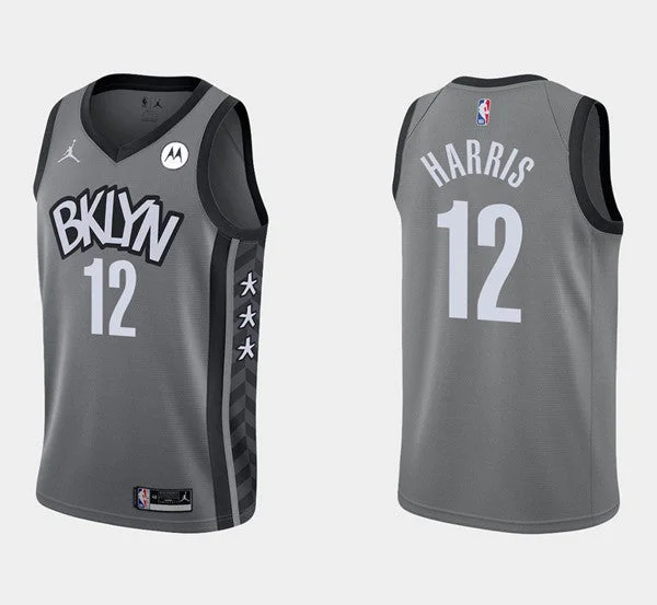 Men's Brooklyn Nets #12 Joe Harris Gray Stitched Basketball Jersey