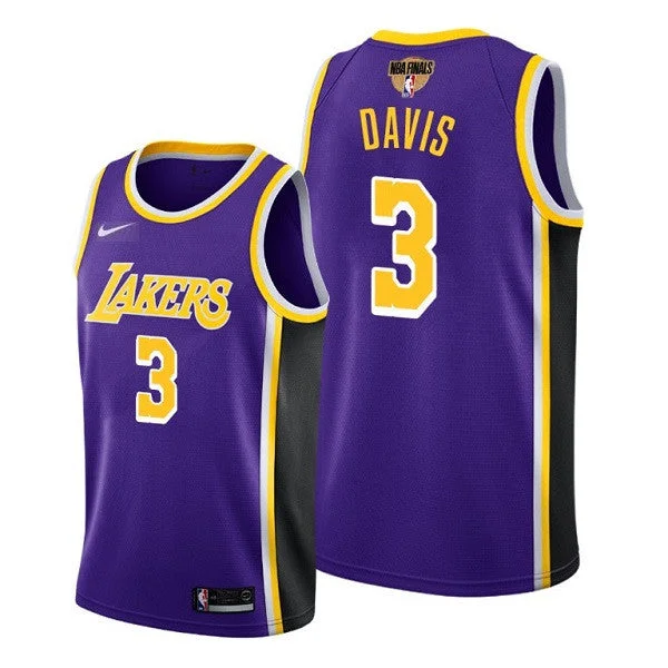 Men's Los Angeles Lakers #3 Anthony Davis 2020 Purple Finals Stitched Basketball Jersey