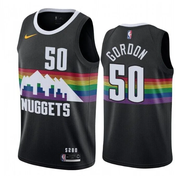 Men's Denver Nuggets #50 Aaron Gordon Black City Edition Stitched Basketball Basketball Jersey