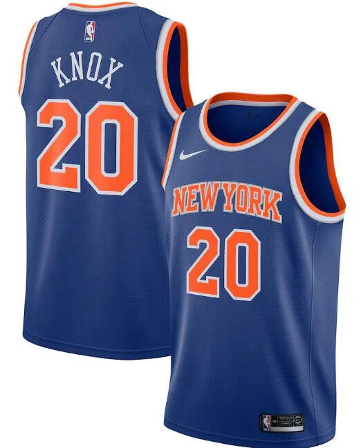 New Yok Knicks Blue #20 Kevin Knox Icon Edition Stitched Swingman Basketball Jersey