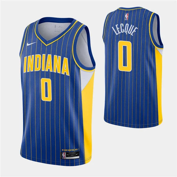 Men's Indiana Pacers #0 Jalen Lecque Royal City Swingman 2020-21 Stitched Basketball Jersey