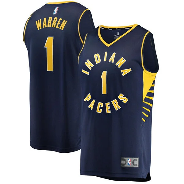 Men's Indiana Pacers Navy #1 T.J. Warren Stitched Basketball Jersey