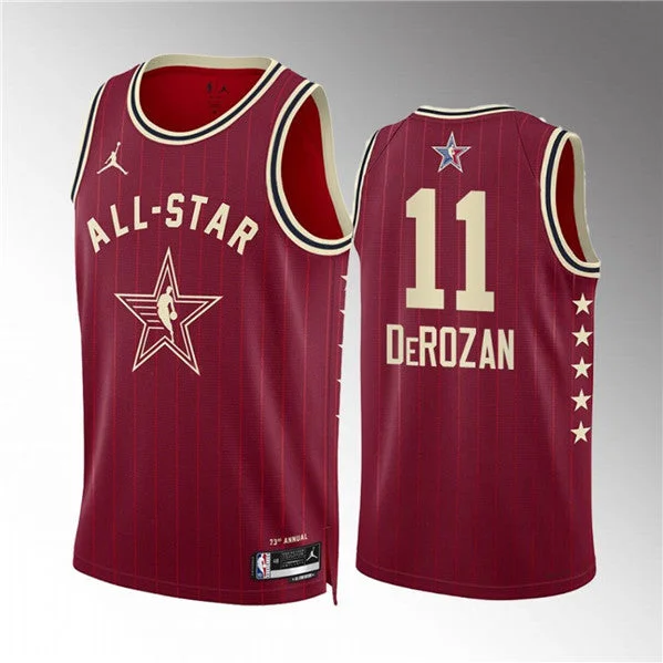 Men's 2024 All-Star #11 DeMar DeRozan Crimson Stitched Basketball Basketball Jersey