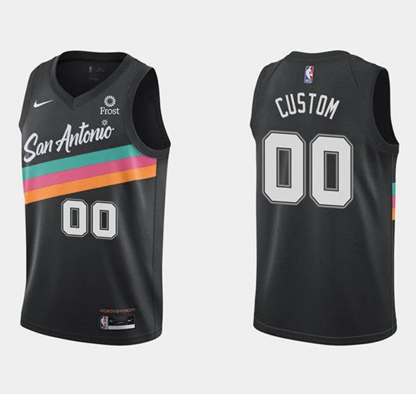 Men's San Antonio Spurs Active Player Custom Black City Edition Fiesta 2020-21 Stitched Basketball Jersey