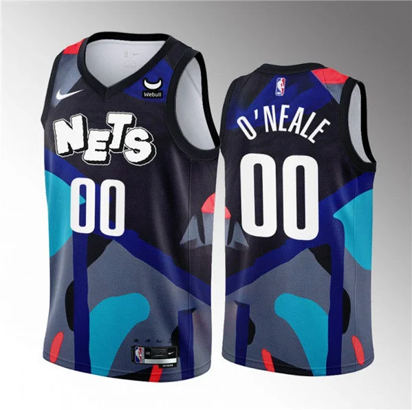 Men's Brooklyn Nets #00 Royce O'Neale Black 2023/24 City Edition Stitched Basketball Basketball Jersey