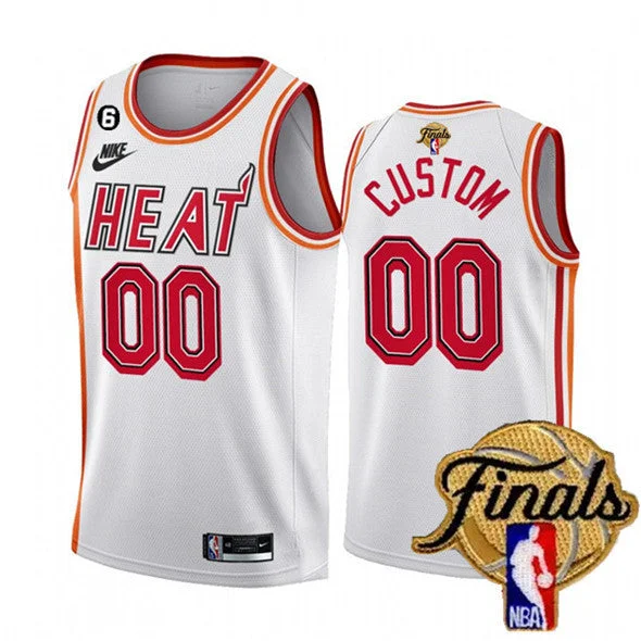 Men's Miami Heat Active Player Custom White 2023 Finals Classic Edition With NO.6 Patch Stitched Basketball Basketball Jersey