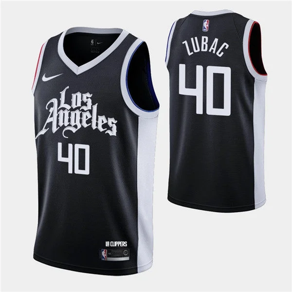 Men's Los Angeles Clippers #40 Ivica Zubac Black 2020-21 City Edition Stitched Basketball Jersey