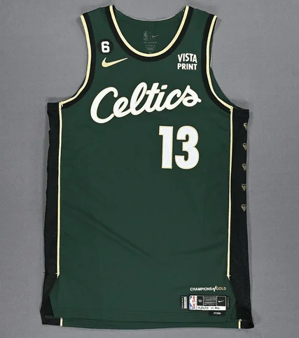 Men's Boston Celtics #13 Malcolm Brogdon 2022-23 Green City Edition No.6 Patch Stitched Basketball Basketball Jersey