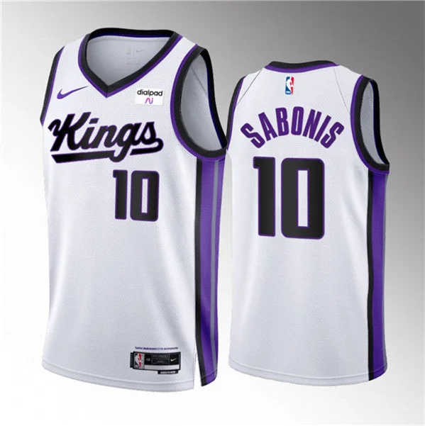 Men's Sacramento Kings #10 Domantas Sabonis White 2023-24 Association Edition Swingman Stitched Basketball Jersey