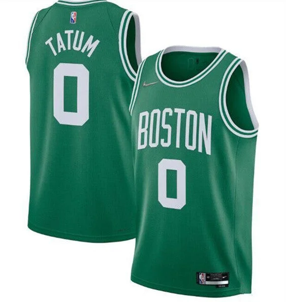 Men's Boston Celtics #0 Jayson Tatum 75th Anniversary 2021 Green Basketball Stitched Basketball Jersey