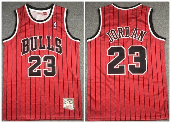 Men's Chicago Bulls #23 Michael Jordan Red Throwback Stitched Basketball Jersey