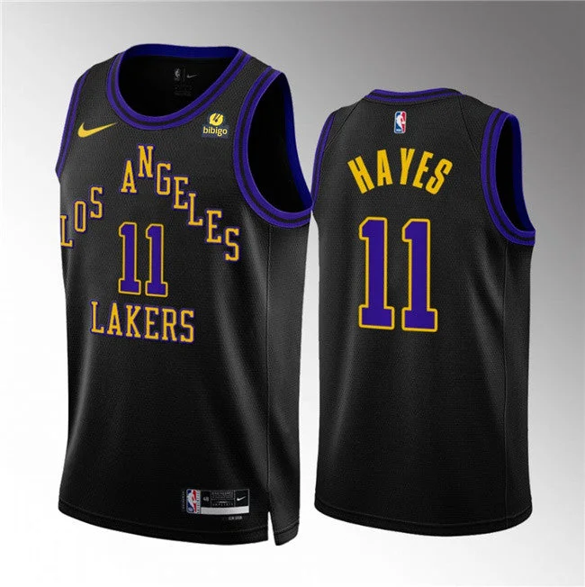 Men's Los Angeles Lakers #11 Jaxson Hayes Black 2023/24 City Edition Stitched Basketball Basketball Jersey