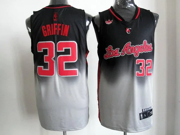 Clippers 32 Griffin Black&Grey Basketball Jerseys