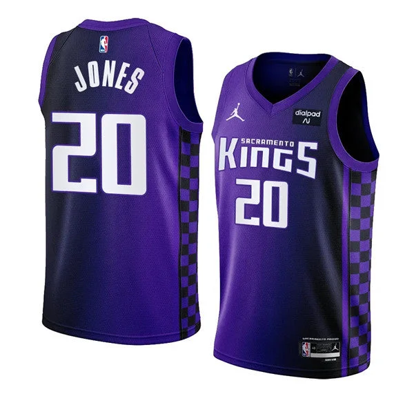 Men's Sacramento Kings #20 Colby Jones Purple 2023-24 Statement Edition Swingman Stitched Basketball Jersey