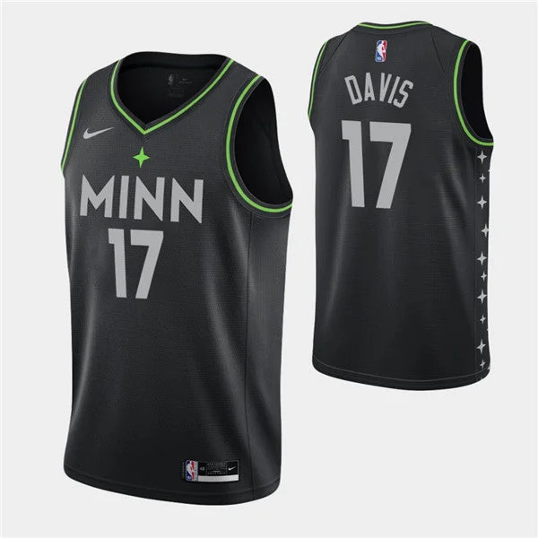 Men's Minnesota Timberwolves #17 Ed Davis Black City Swingman 2020-21 Stitched Basketball Jersey