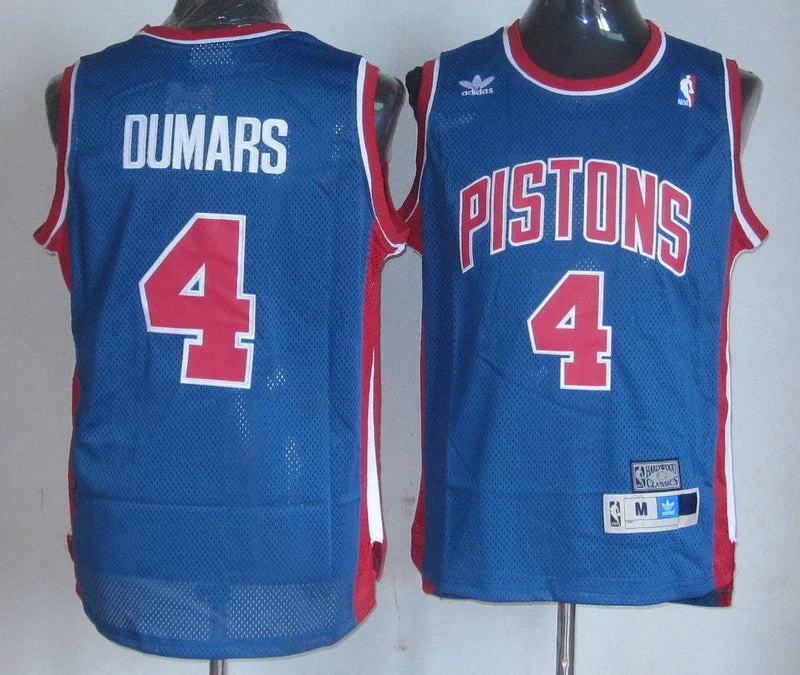 Detroit Pistons 4 Dumars Blue Throwback Basketball Jerseys