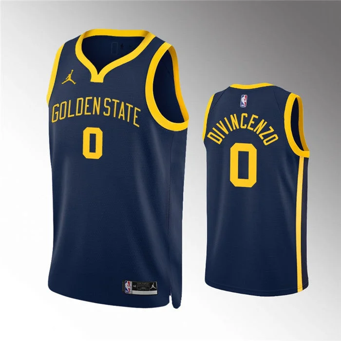 Men's Golden State Warriors #0 Donte DiVincenzo Navy Statement Edition Stitched Basketball Jersey