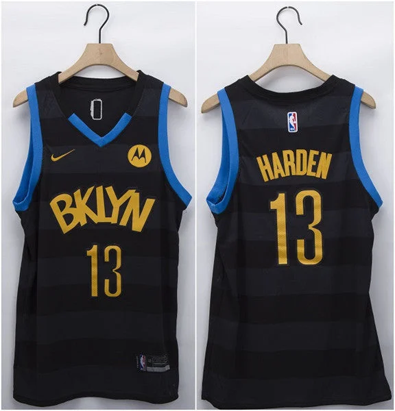 Men's Brooklyn Nets #13 James Harden Black Fashion Edition Stitched Basketball Jersey