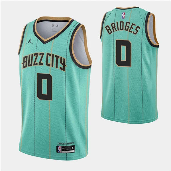 Men's Charlotte Hornets #0 Miles Bridges Teal Buzz City Swingman 2020-21 Stitched Basketball Jersey