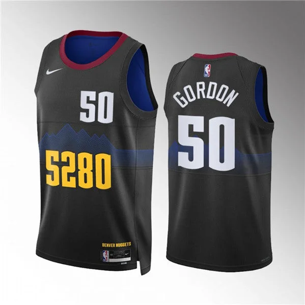 Men's Denver Nuggets #50 Aaron Gordon Black 2023 City Edition Stitched Basketball Basketball Jersey