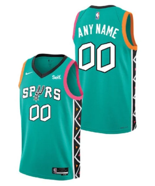 Men' SA Spurs Active Custom Teal 2022 City Edition Swingman Stitched Basketball Jersey