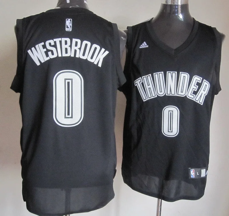 Thunder 0 Westbrook Black New Basketball Jerseys