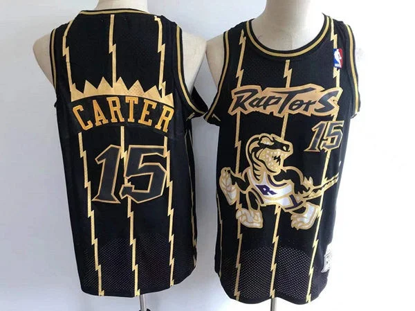 Men's Toronto Raptors #15 Vince Carter Black Throwback Stitched Basketball Jersey