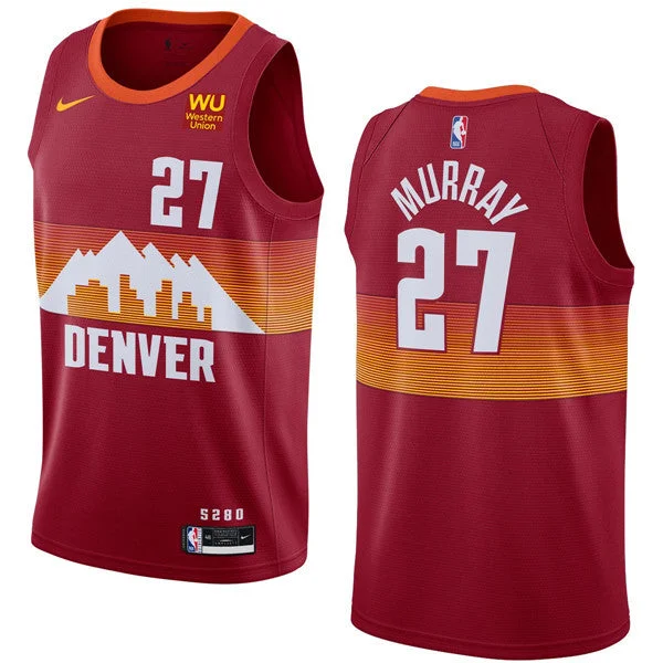 Men's Denver Nuggets #27 Jamal Murray Red 2020-21 City Edition Stitched Basketball Jersey