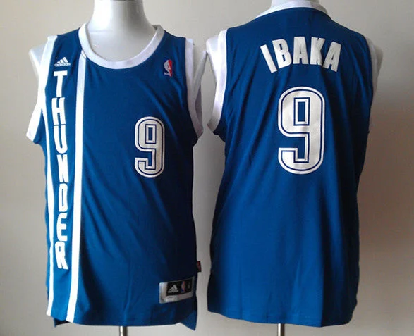 Thunder 9 Ibaka Blue Basketball Jersey