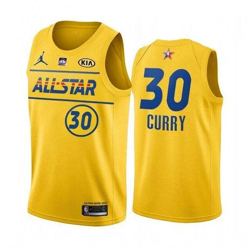 Men's 2021 All-Star #30 Stephen Curry Yellow Western Conference Stitched Basketball Jersey