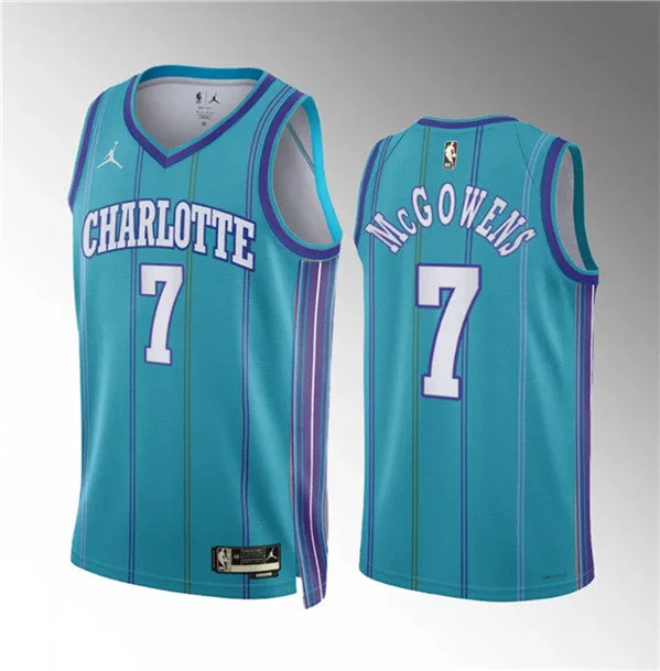 Men's Charlotte Hornets #7 Bryce McGowens Teal 2023/24 Classic Edition Stitched Basketball Basketball Jersey