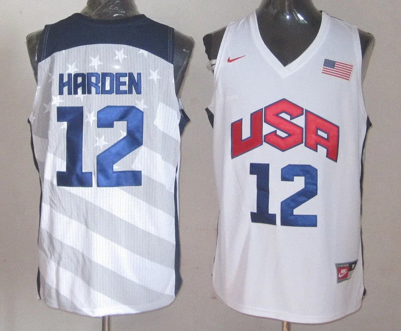 USA 12 Harden White 2012 Basketball Jerseys